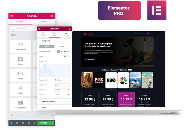Elementor IPTV Template